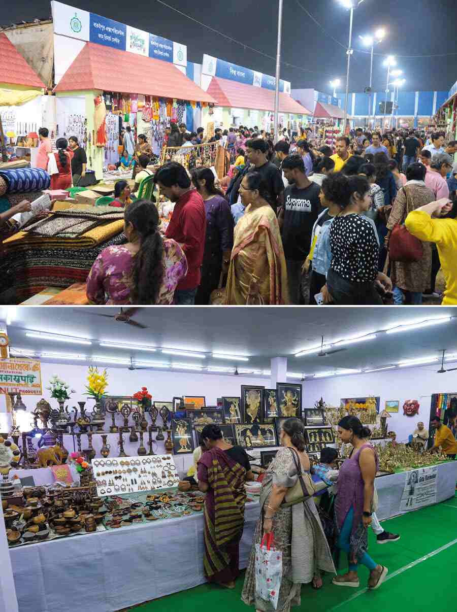 Visitors at the handicrafts mela 