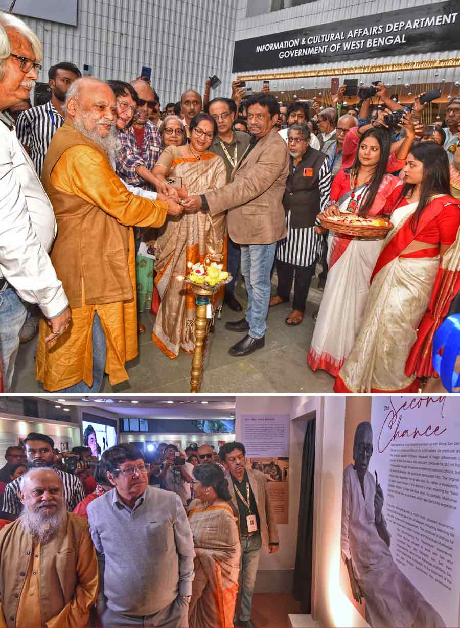 ‘Mrinal Sen: The Maverick’, an exhibition on the legendary filmmaker was inaugurated on Wednesday at the Nandan Foyer by Ranjit Mallick, Goutam Ghose, Anjan Dutt and Mamata Shankar  