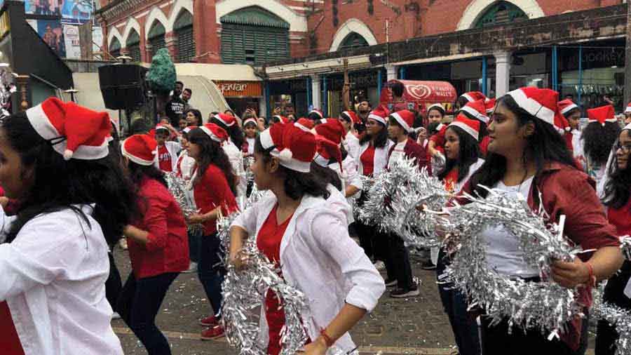 Students of classes VI to IX danced to popular Christmas carols