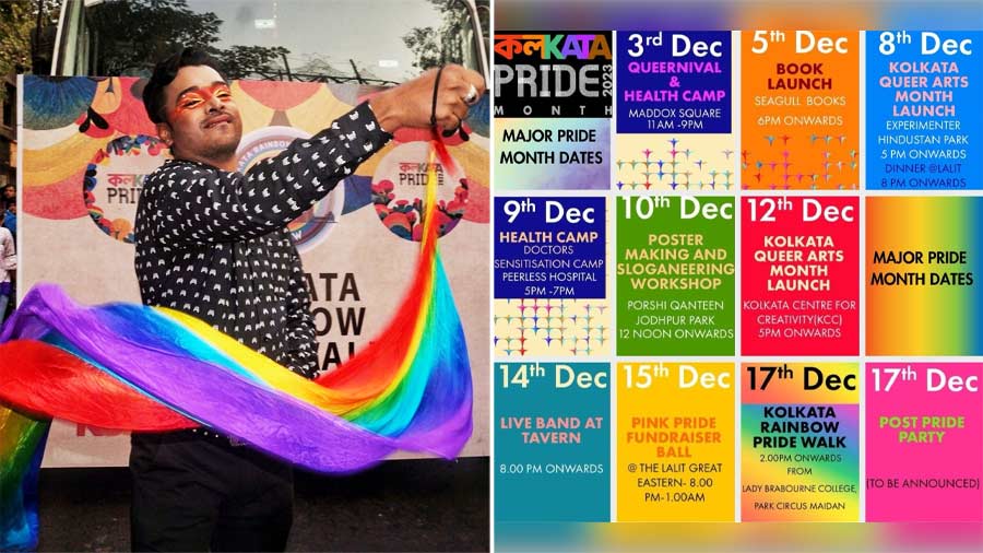The annual Kolkata Pride Month kicked off with events on Maddox Square on Sunday, December 3, and will continue until Wednesday, January 4, 2024
