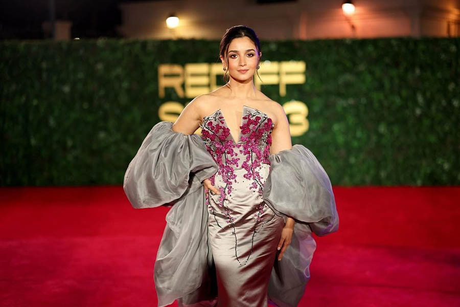 Alia Bhatt walked the red carpet in a gorgeous metallic gown at the closing ceremony of the festival.