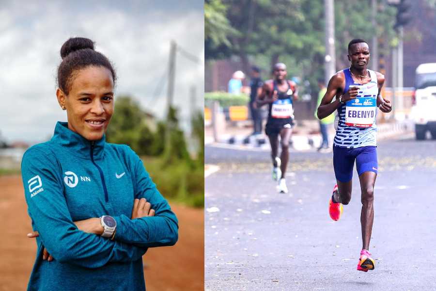 Yalemzerf Yehualaw from Ethiopia (left); Daniel Ebenyo from Kenya