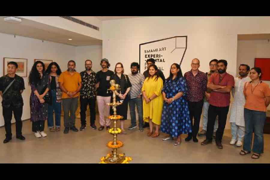 Filmmakers and cinephiles at the inauguration of Emami Art Experimental Film Festival