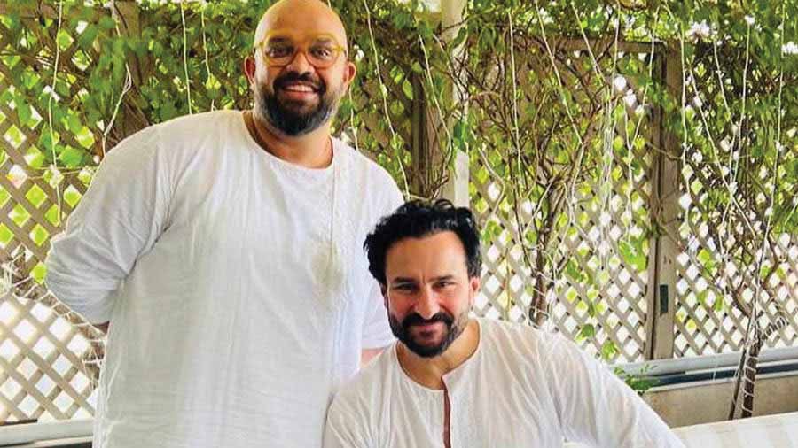 Fashion designer Abhisek Roy with Saif Ali Khan