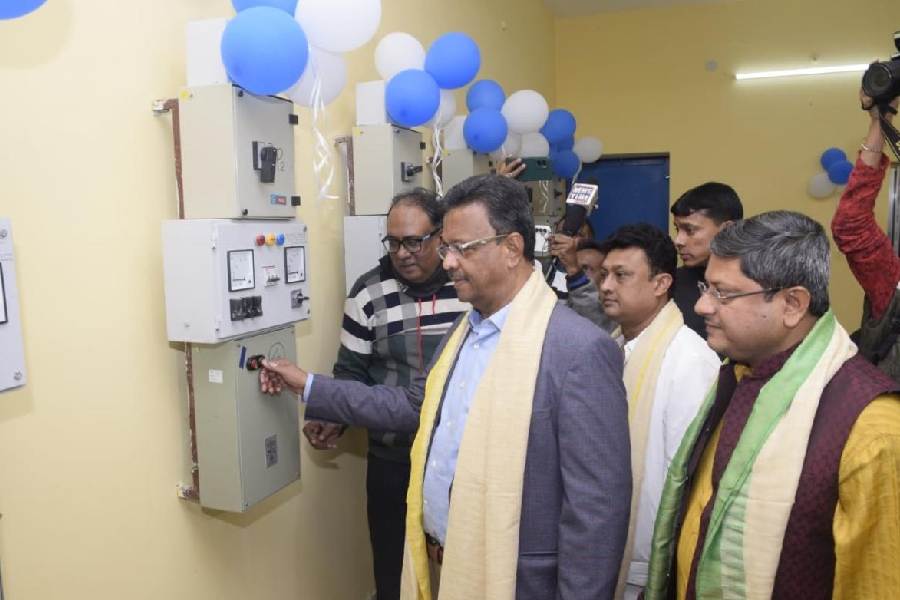 Firhad Hakim inaugurates the reservoir-cum-booster pumping station in Barisha on Wednesday 