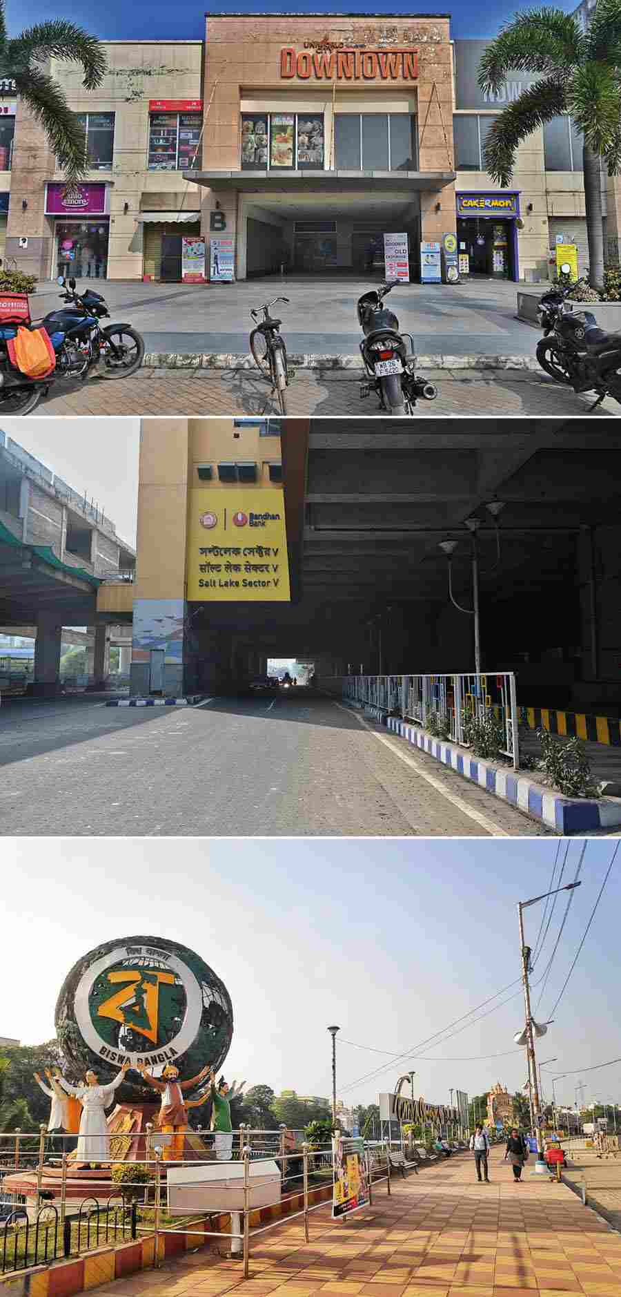 The participants were given clues that took them from (top to bottom) Downtown Mall at the extreme end of New Town, the newly built Salt Lake Sector V Metro Station, to Patuli Jheel Park, which lies at the city’s southern tip