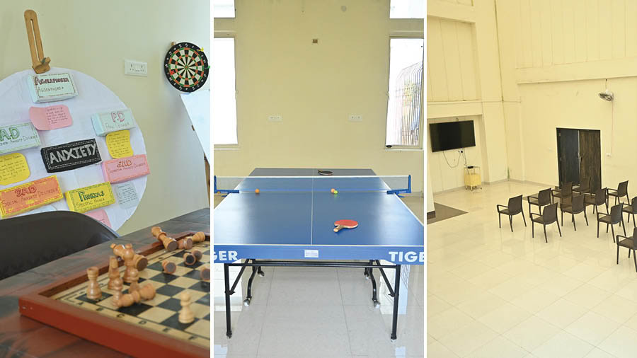 The games room, table tennis room and central atrium are designed to help patients bond in a fun and interactive way