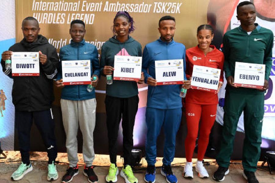 The international athletes participating in the elite runners category of Tata Steel Kolkata 25K at a city hotel on Friday