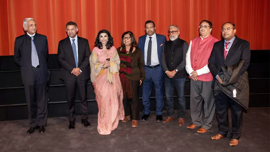 The BHF team at the screening in London along with Vikram Doraiswami (second from left), Saida Muna Tasneem (third from left) and Krishnendu Bose (sixth from left)