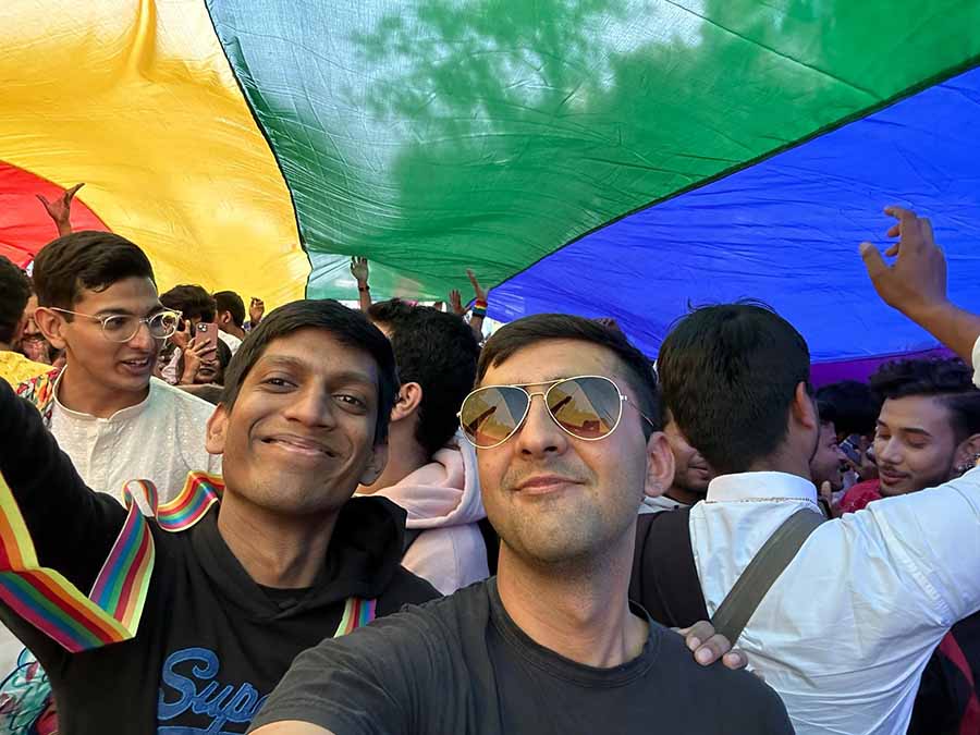 It was the first Pride Walk for (L-R) Aman Tibrewal and Parthiv Bhattacharya, and both of them were blown away by the camaraderie. “There was positivity and energy in the air. Just to see everyone proud of their identity, dressing up in their best attire and feeling a sense of freedom in being themselves was liberating,” said Tibrewal, a data analyst