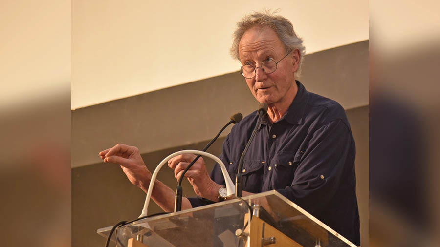 Rolf de Heer on stage at Nandan after the screening of his film ‘The Survival of Kindness’