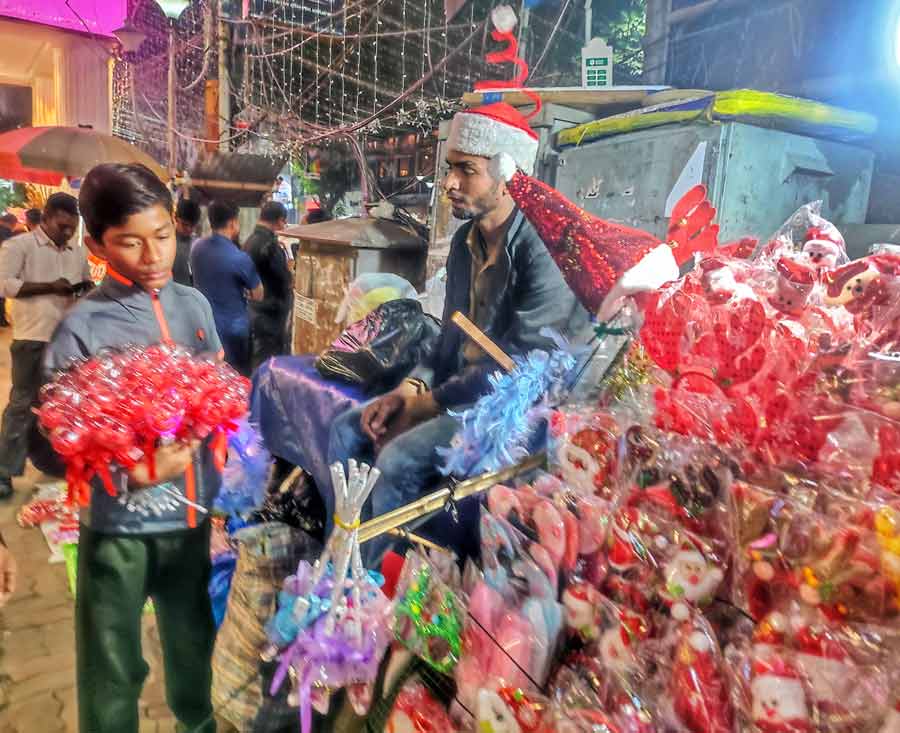 Christmas items selling like hotcakes at Park Street area on Monday 