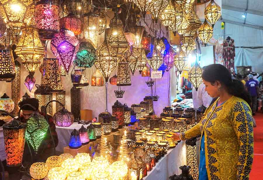 People visit different stalls at the Trade fair on Monday afternoon. The fair will continue till December 1   
