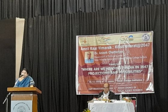 The inaugural address was delivered by Professor Siuli Sarkar, the Lady Brabourne College Principal, ignited the attendees’ contemplation on India's destiny 24 years hence. 