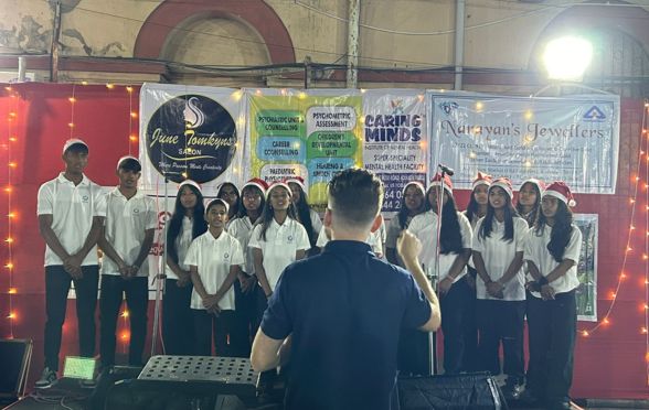 The School Choir performing at the Christmas Carnival