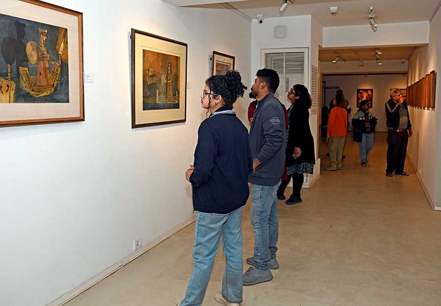 On December 22, the Centre of International Modern Art (CIMA) hosted ‘Part 1: Fantasy to Subliminal’ of ‘12 Masters’ –  a gallery exhibition. Part 1 focused on the works of the artists Ganesh Pyne, Arpita Singh, Sushen Ghosh and Shreyasi Chatterjee. The first part focuses on the movement from the fantasy to the subliminal and will be held till January 20. ‘Part 2: Neorealism to Social Realism’ will be held from January 27 to March 1 and will feature artists such as Meera Mukherjee, Bikash Bhattacharjee, Jaya Ganguly and Jogen Chowdhury. The third part of the exhibition will be held from March 15 to April 13 and will feature works of Lalu Prasad Shaw, Sanat Kar, Sarbari Roy Chowdhury, and Somnath Hore