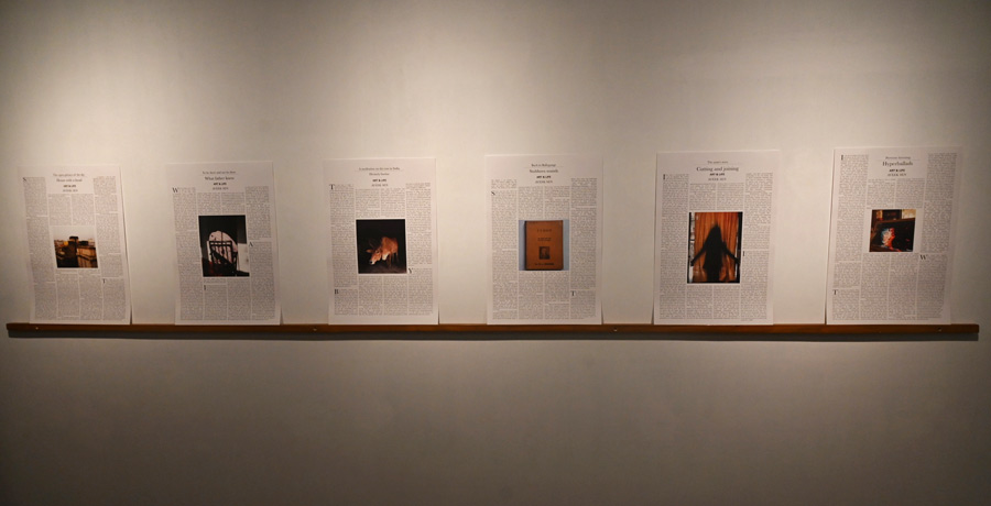 The exhibition is meant to be an extension of conversations around art with the late Aveek Sen. A litho print made by Sen (aided by Shashi Gour) is on display too. These (in picture) are excerpts from ‘Art & Life’, a collection of 21 Essays by Sen, published by Experimenter Books in 2018 