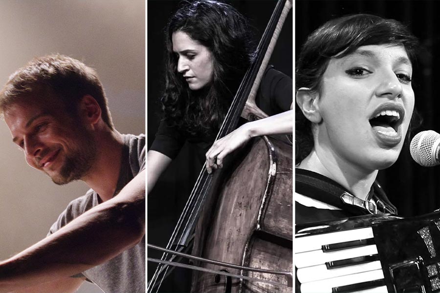 Guest appearances were made by (L-R) Nils Frahm (piano, glass harmonica, harmonium, slit drum), Gal Maestro (bass) and Magda Giannikou (accordion) in Chapter One: Forever, For Now