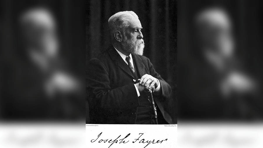 Joseph Fayrer,  who was a professor of surgery at Calcutta Medical College and the personal surgeon to Viceroy Lord Mayo