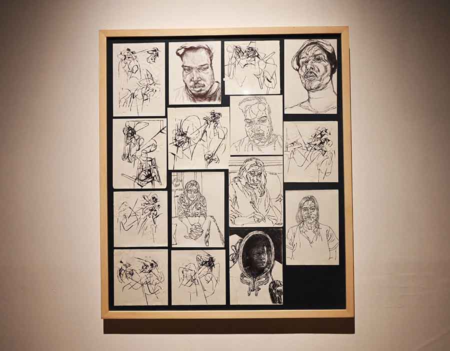 Kolkata-based visual artist Biboswan Bose uses ink on paper to create portraits and abstract figurations