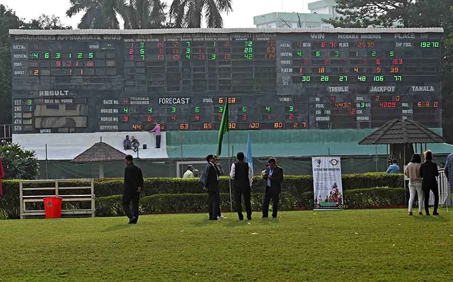 The scoreboard at the derby – recording the wins and placements throughout the race day, also captured the dynamic narrative of the races