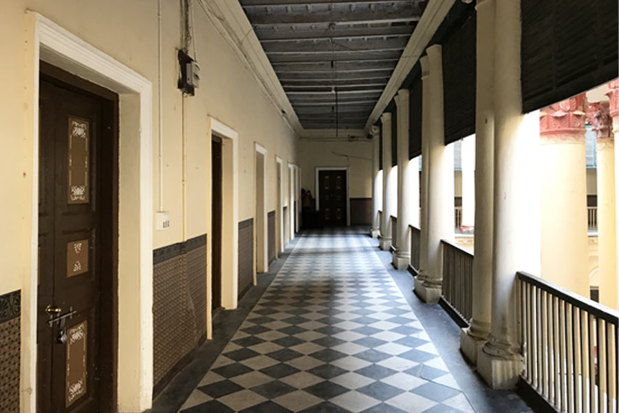 The checkered floors and silent locked rooms of Goswami Rajbari