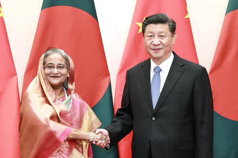 Chinese President Xi Jinping and Bangladesh Prime Minister Shiekh Hasina