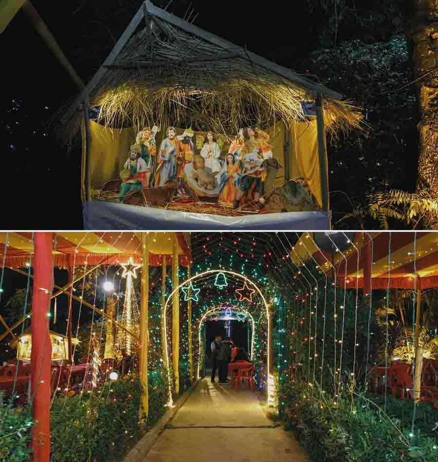 To keep the spirits up, and to celebrate the festive soiree, the club was decked up in lights, decor and quintessential Christmas colours, complete with a Nativity scene