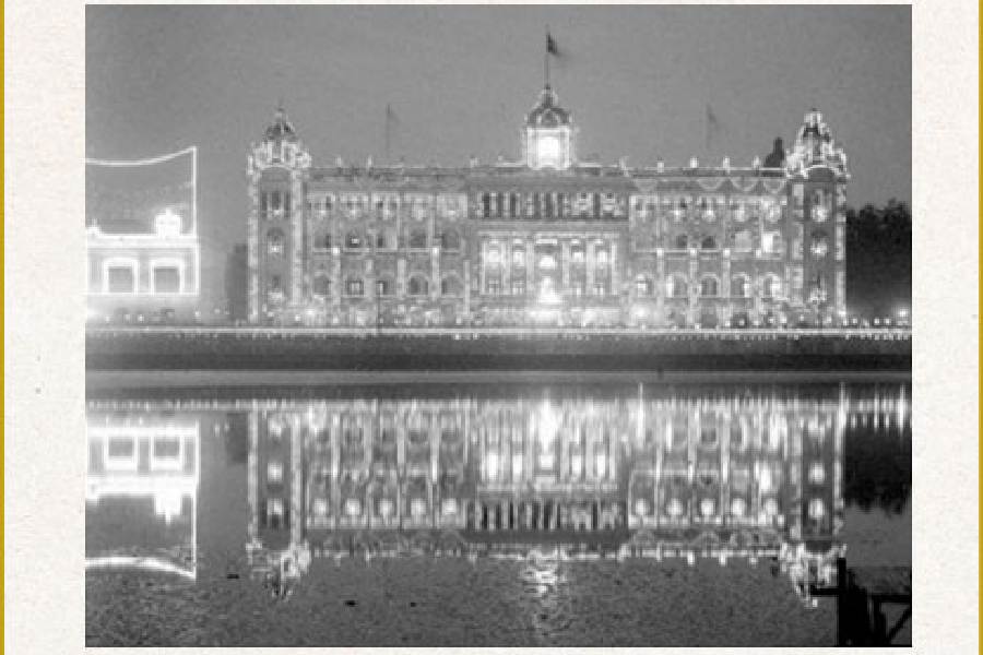 The Bengal Club illuminated during the visit of Edward, Prince of Wales, in 1921