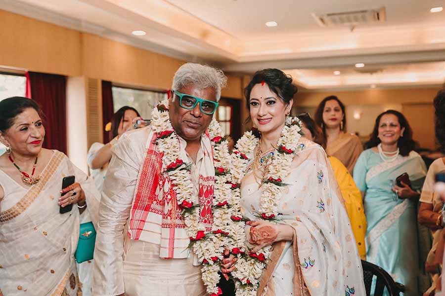 Actor Ashish Vidyarthi tied the knot with Kolkata-based fashion entrepreneur Rupali Barua on May 25. While Rupali wore a traditional Assamese mekhla sari, Ashish went for a Keralian mundu.