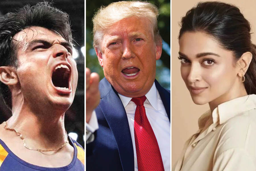 (L-R) Neeraj Chopra, Donald Trump and Deepika Padukone are among the newsmakers of 2024