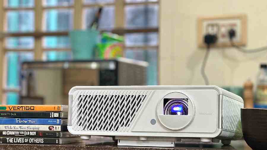 ViewSonic  X2 full HD short- throw smart LED home  projector is good for movie watching as well as for gaming and it can easily be moved from one room to another. 