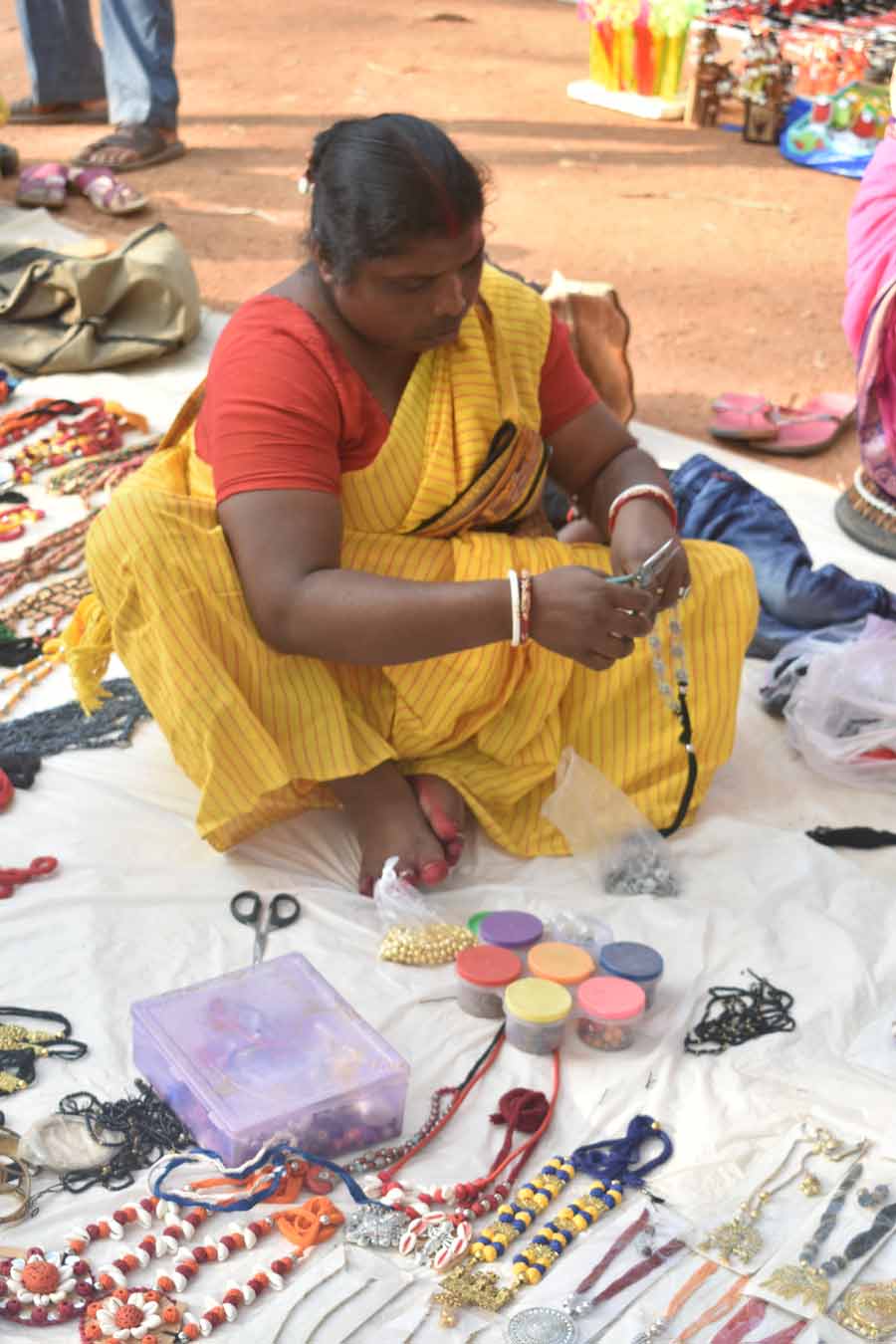 You can get customised neckpieces and earrings too from the artisans visiting the 'haat'