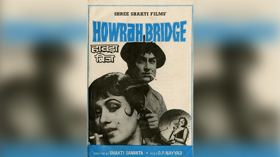 Poster of the film, Howrah Bridge, starring Ashok Kumar and Madhubala