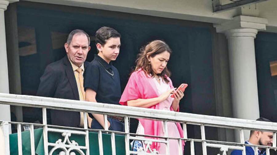 Nick Low, British deputy high commissioner to Calcutta, enjoyed the day with his family.