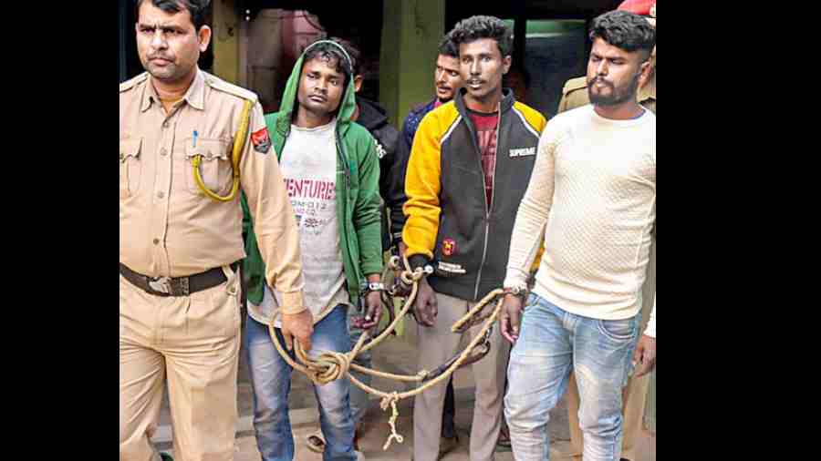 Some of the men arrested in Guwahati on Friday for their alleged involvement in child marriages.