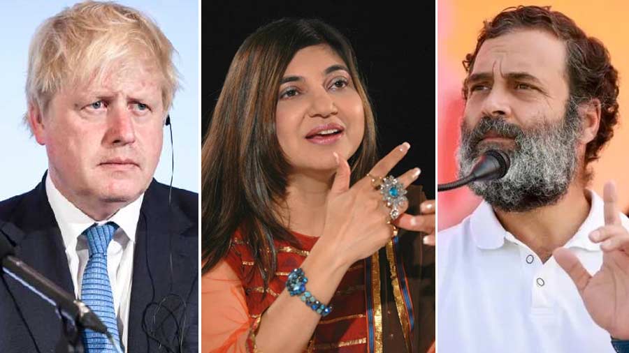 (L-R) Boris Johnson, Alka Yagnik and Rahul Gandhi are among the newsmakers of the week