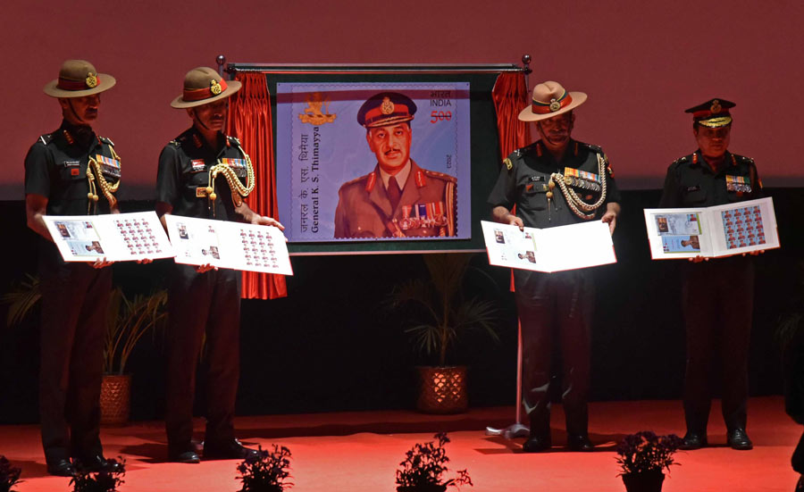 To commemorate the distinguished services rendered by General KS Thimayya, Padma Bhushan, DSO, a commemorative postage stamp and the first day cover were issued by the Department of Posts and Army Postal Service Corps at Fort William, Kolkata on February 4, 2023. Lt General RP Kalita, General Officer Commanding-in-Chief of the Indian Army’s Eastern Command, and Col of the Kumaon & Naga Regiments and Kumaon Scouts unveiled the stamp and signed the First Day Cover in the presence of prominent dignitaries, veterans, senior serving Army officers and the present and Ex-Commanding Officers of 4 & 8 Kumaon, the battalions where General KS Thimayya had served