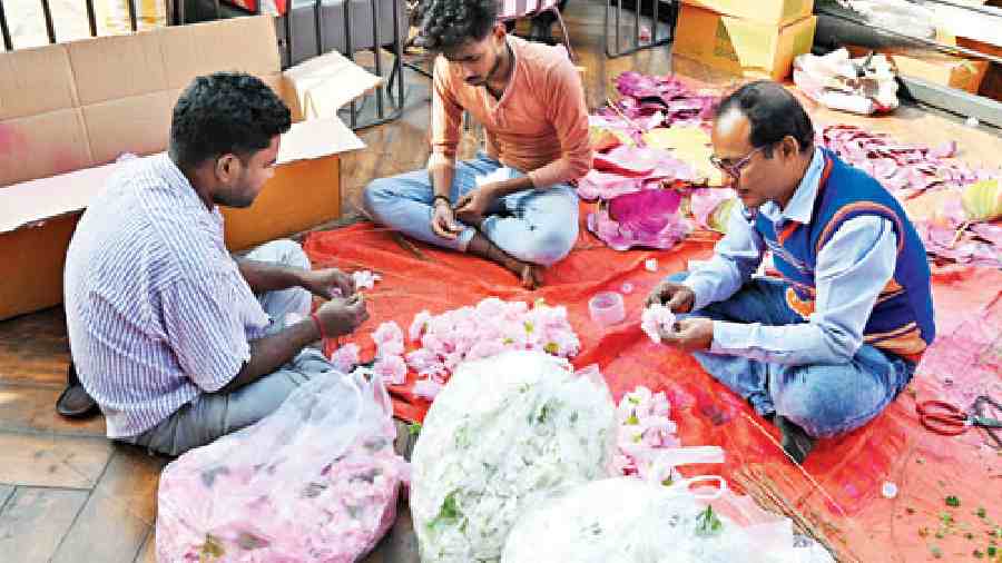 French hydrangea stacking in the making.
