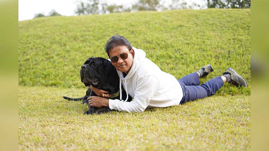 Sengupta with his pet dog Bruno
