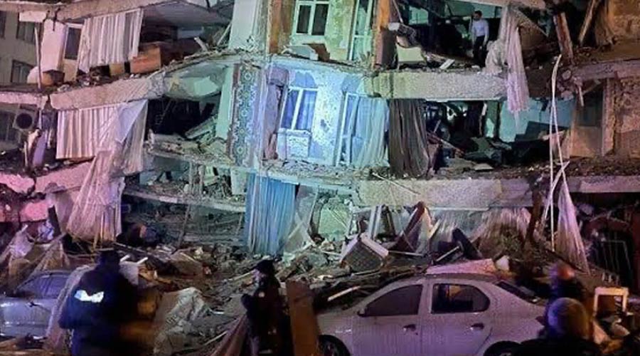  The magnitude 7.8 quake hit Turkey and neighbouring Syria early on Monday, toppling thousands of buildings including many apartment blocks, wrecking hospitals, and leaving thousands of people injured or homeless. 