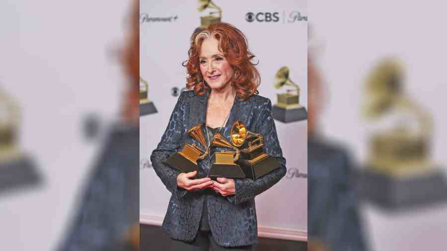 Bonnie Raitt, 73, became the talk of the town. She took home three Grammy Awards — for Best Song (Just Like That), Best American Roots Song (Just Like That) and Best Americana Performance (Made Up My Mind), bringing her career count to 13.