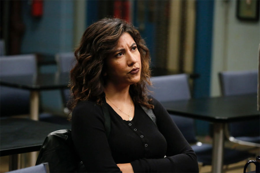 Stephanie Beatriz’s Rosa Diaz in Brooklyn Nine-Nine is a tough cop who deals with her personal issues with a smile on her face.