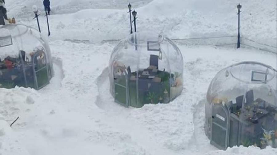 A glass igloo restaurant in the middle of the snow-covered mountains in Gulmarg has become the centre of attraction for tourists in the hill station in Kashmir