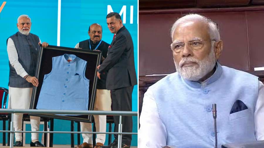 Recycled pet bottle - Prime Minister Narendra Modi wears jacket gifted by  India Oil made of material recycled from plastic bottles - Telegraph India