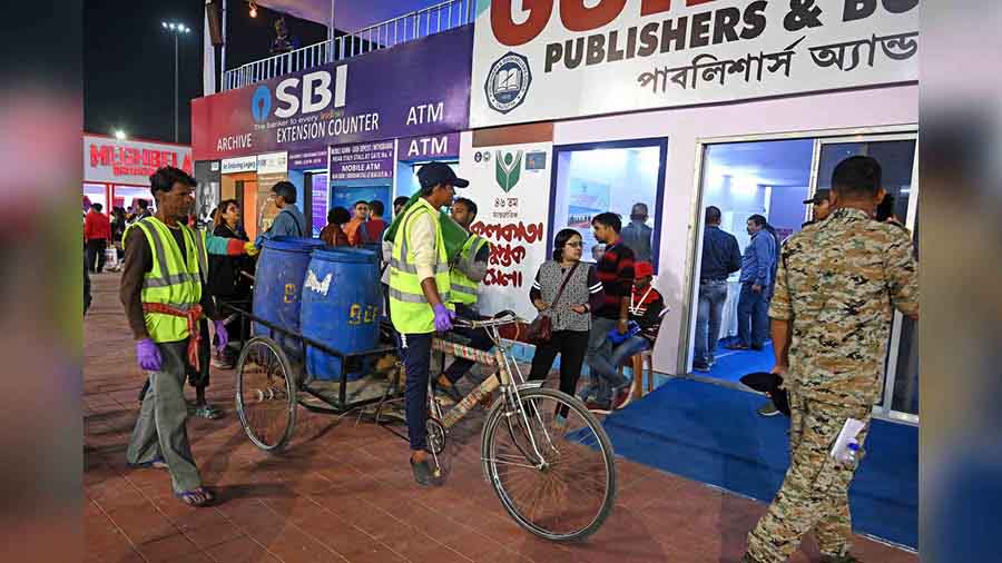 A number of environmental friendly measures including regular monitoring and cleaning of bins has been set up at the 46th International Kolkata Book Fair