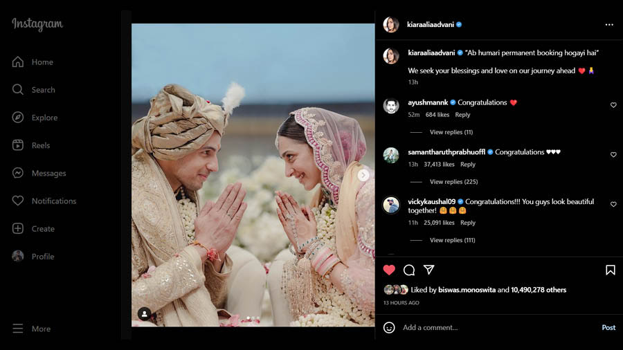 Ayushmann Khurrana, Samantha Ruth Prabhu and Vicky Kaushal congratulated the couple.