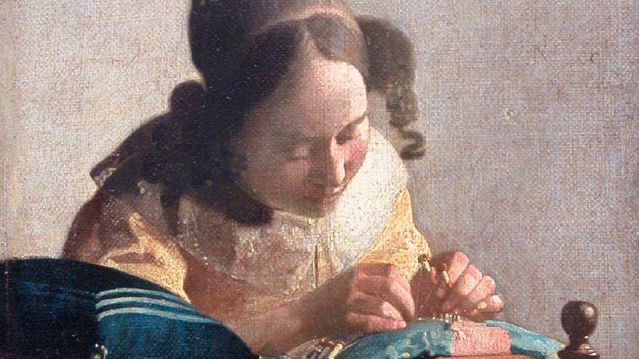 'The Lacemaker' was painted by Vermeer in 1670-71