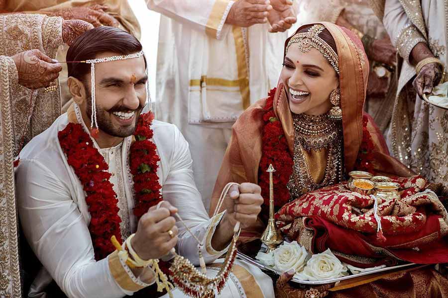Ranveer Singh and Deepika Padukone’s wedding picture from 2018 is the fifth most-liked Bollywood wedding picture on the social media site. 