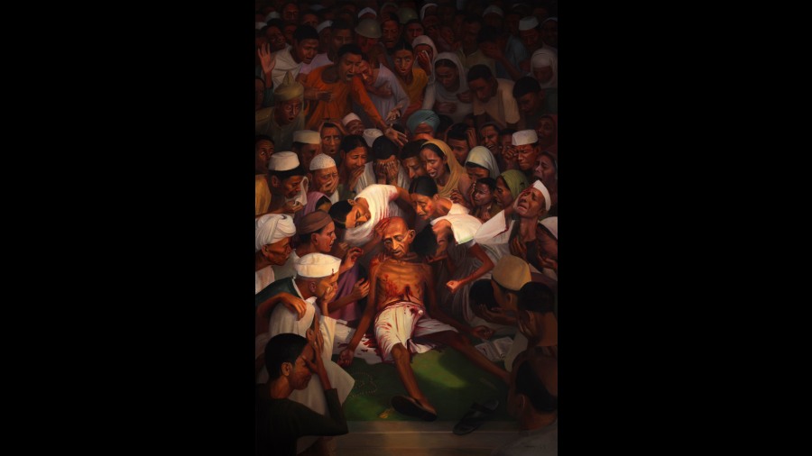 The Death of Gandhi by the peerless Tom Vattakuzhy.